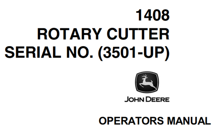 John Deere 1408 Rotary Cutter Operator's Manual