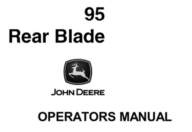 John Deere 95 Rear Blade Operator's Manual