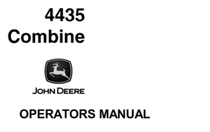 John Deere 4435 Combine Operator's Manual