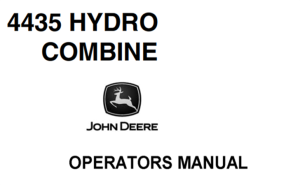 John Deere 4435 Hydro Combine Operator's Manual