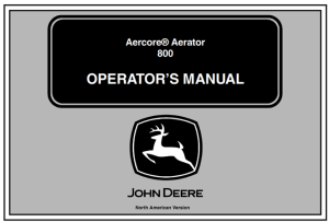 John Deere Aercore Aerator 800 Operator's Manual