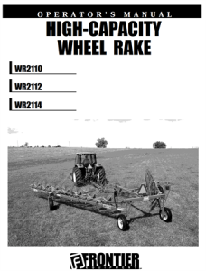 Frontier WR2110, WR2112, WR2114 High-Capacity Wheel Rake