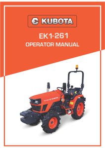 Kubota EK1-261 Tractor Operator's Manual