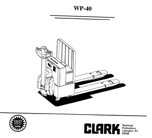 Clark WP-40 Electric Pallet Jack Service Repair Manual