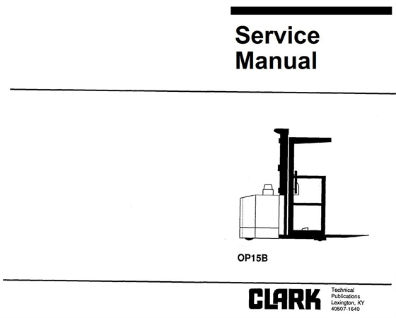 Clark OP15B Electric Order Picker Service Repair Manual