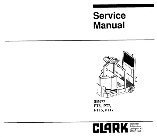 Clark PT-5, PT-7, PTT-5, PTT-7 Electric Tow Tractor Service Repair Manual