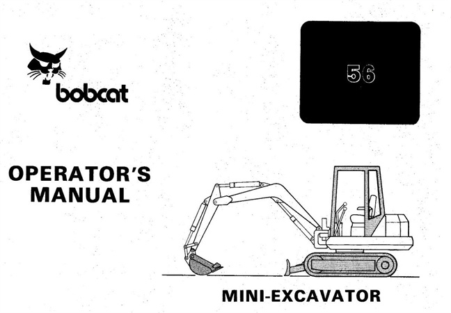 Bobcat 56 Mini-Excavator Operator's Manual