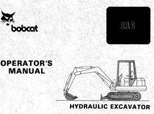 Bobcat 116 Hydraulic Excavator Operator's Manual