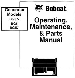 Bobcat Generator Models BG3.5, BG5, BGE7