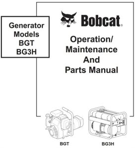 Bobcat Generator Models BGT, BG3H