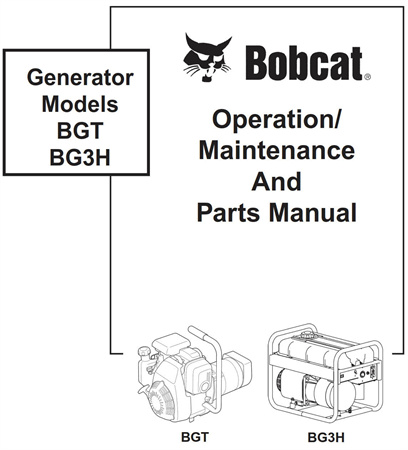 Bobcat Generator Models BGT, BG3H