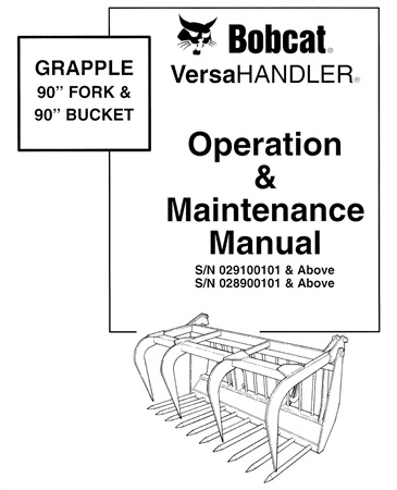 Bobcat VersaHANDLER GRAPPLE 90" FORK & 90" BUCKET