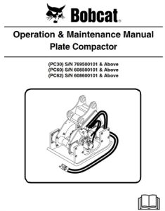 Bobcat Plate Compactor Operation & Maintenance Manual