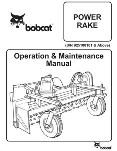 Bobcat POWER RAKE Operation & Maintenance Manual