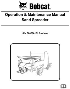 Bobcat Sand Spreader Operation & Maintenance Manual