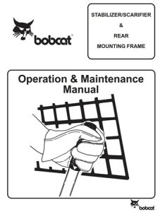 Bobcat STABILIZER/SCARIFIER & REAR MOUNTING FRAME