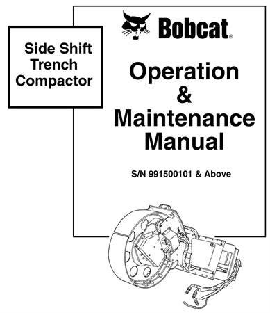 Bobcat Side Shift Trench Compactor Operation & Maintenance Manual