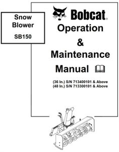 Bobcat Snow Blower SB150 Operation & Maintenance Manual