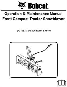 Bobcat Front Compact Tractor Snowblower Operation & Maintenance Manual