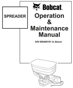 Bobcat SPREADER Operation & Maintenance Manual