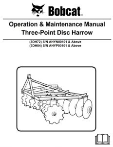 Bobcat Three-Point Disc Harrow Operation & Maintenance Manual