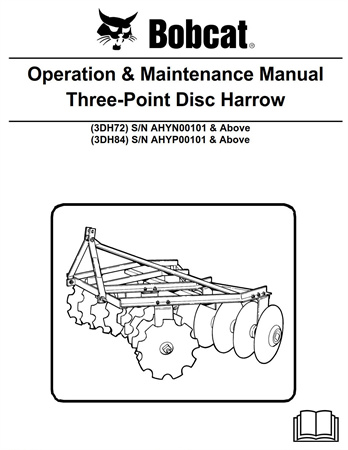 Bobcat Three-Point Disc Harrow Operation & Maintenance Manual