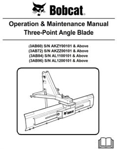 Bobcat Three-Point Angle Blade Operation & Maintenance Manual