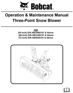 Bobcat Three-Point Snow Blower Operation & Maintenance Manual