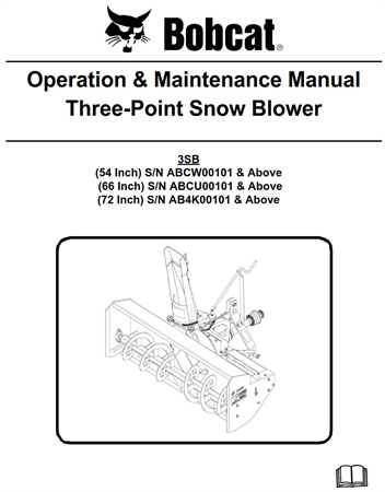 Bobcat Three-Point Snow Blower Operation & Maintenance Manual