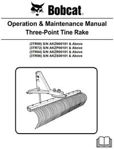 Bobcat Three-Point Tine Rake Operation & Maintenance Manual