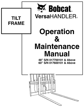 Bobcat VersaHANDLER TILT FRAME Operation & Maintenance Manual