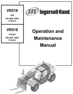 Ingersoll-Rand VR518 Telescopic Handler Operation & Maintenance Manual