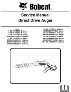 Bobcat Direct Drive Auger Service Repair Manual