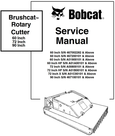 Bobcat Brushcat Rotary Cutter 60 Inch, 90 Inch, 72 Inch