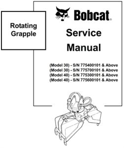 Bobcat Rotating Grapple Service Repair Manual