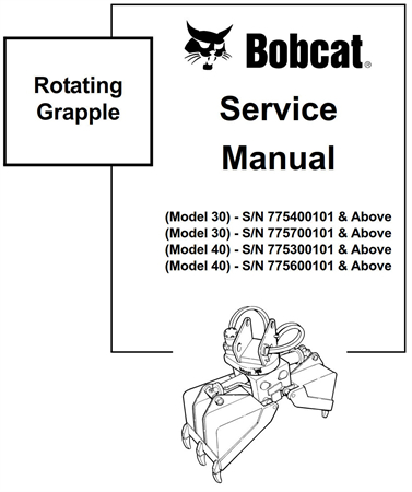 Bobcat Rotating Grapple Service Repair Manual