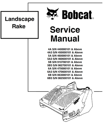 Bobcat Landscape Rake Service Repair Manual