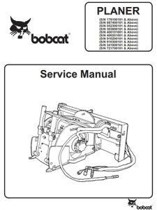 Bobcat Planer Service Repair Manual