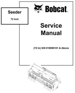 Bobcat Seeder 72 Inch Service Repair Manual