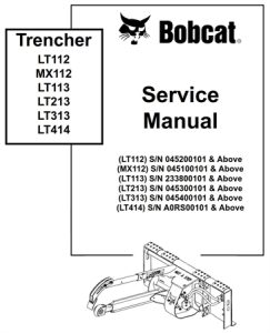 Bobcat Trencher LT112, MX112, LT113, LT213, LT313, LT414