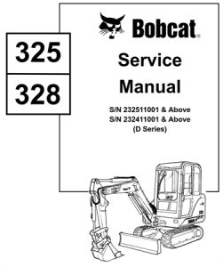 Bobcat 325, 328 Compact Excavator Service Repair Manual