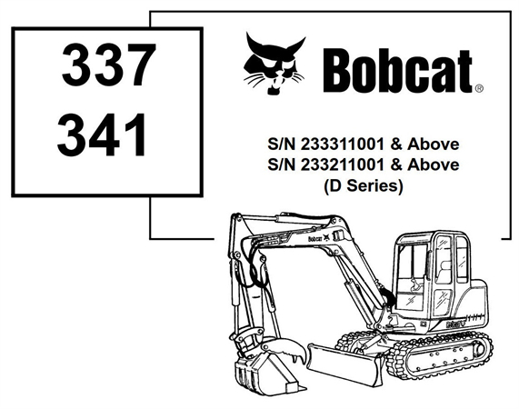 Bobcat 337, 341 Compact Excavator (D Series)