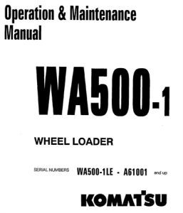 Komatsu WA500-1 Wheel Loader Operation & Maintenance Manual