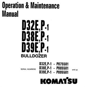 Komatsu D32E-1, D32P-1, D38E-1, D38P-1, D39E-1, D39P-1 Bulldozer