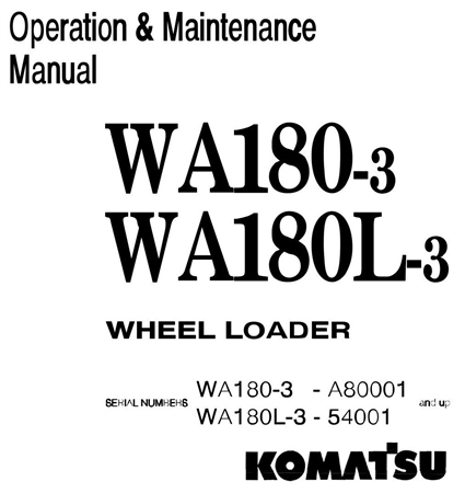 Komatsu WA180-3, WA180L-3 Wheel Loader