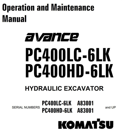 Komatsu PC400LC-6LK, PC400HD-6LK Hydraulic Excavator