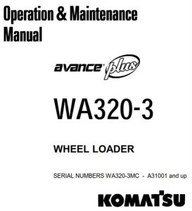 Komatsu WA320-3 Wheel Loader Operation & Maintenance Manual